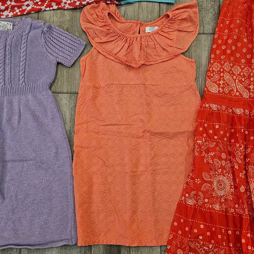Summer Dress Bundle Girls Size 6-8 Lot of 6 Casual Play School Kids Boho Floral‎